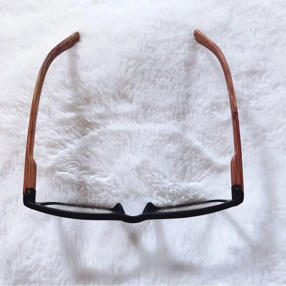 Olivia Black with Light Wood Reader Glasses